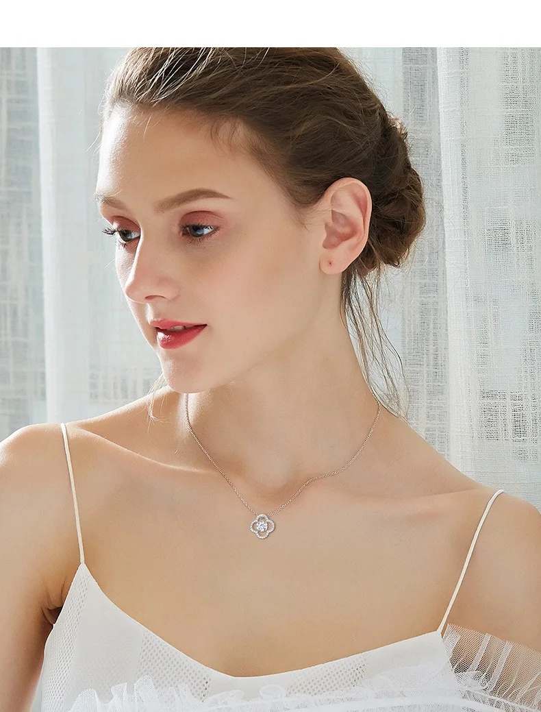 Ожерелье Warme Farben с кристаллами Swarovski, женское ожерелье с четырехлистным клевером, инкрустированное Zicon, ожерелье, колье, ювелирное изделие, подарок для девочек