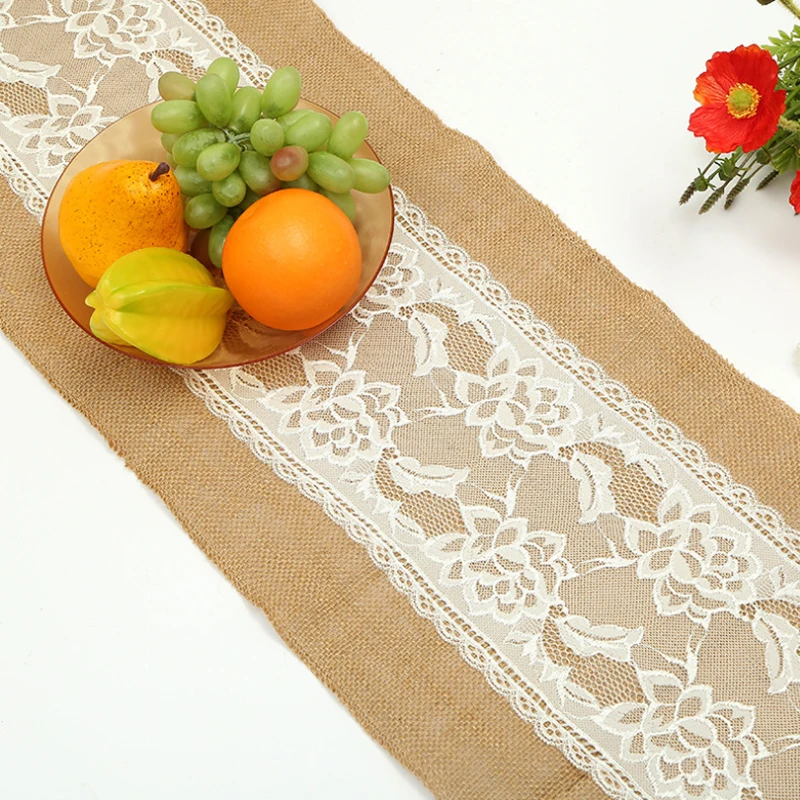10 Ute настольная дорожка натуральный винтажный джутовый льняной Hessian Burlap настольная дорожка s для свадебного банкета, дня рождения, Рождества, украшение стола - Цвет: 10