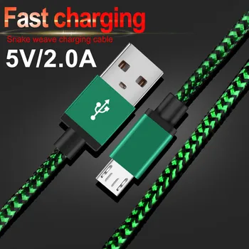 

Nylon Micro USB Cable Fast Charging Data Sync Charger Cable Cord For Android Mobile Phone Samsung Huawei Xiaomi OPPO SONY Tablet