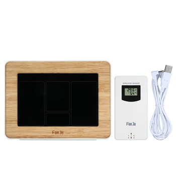 

Hot Weather Station Alarm Clock Indoor Outdoor Thermometer Hygrometer Barometer Digital Alarm Clock Wireless Color LCD Display