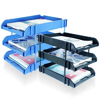 

3 Layers Thicken File Trays Document File Tray Holders Desk Set Book Holder Organizer A4 Office School Supplies Desktop Office