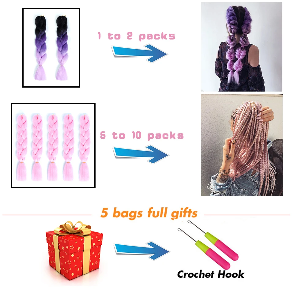 Длинные Омбре Джамбо аксессуары для волос синтетические плетеные волосы блонд