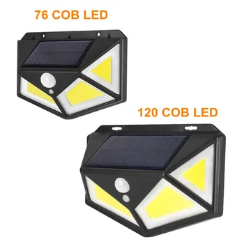 

Solar Lights Outdoor 76/120 Led Bright Motion Sensor Light Wide Angle Wireless Waterproof IP65 Wall Light for Garden Wall Street