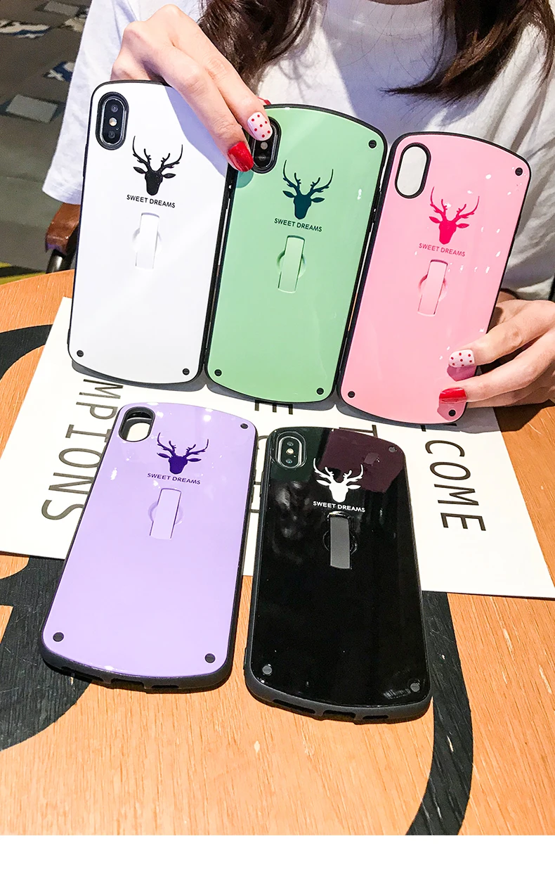 Роскошный Овальный чехол для телефона с лосем для IPhone 11 Pro XS Max XR 7 8 6S Plus, милый силиконовый чехол с защитой от падения
