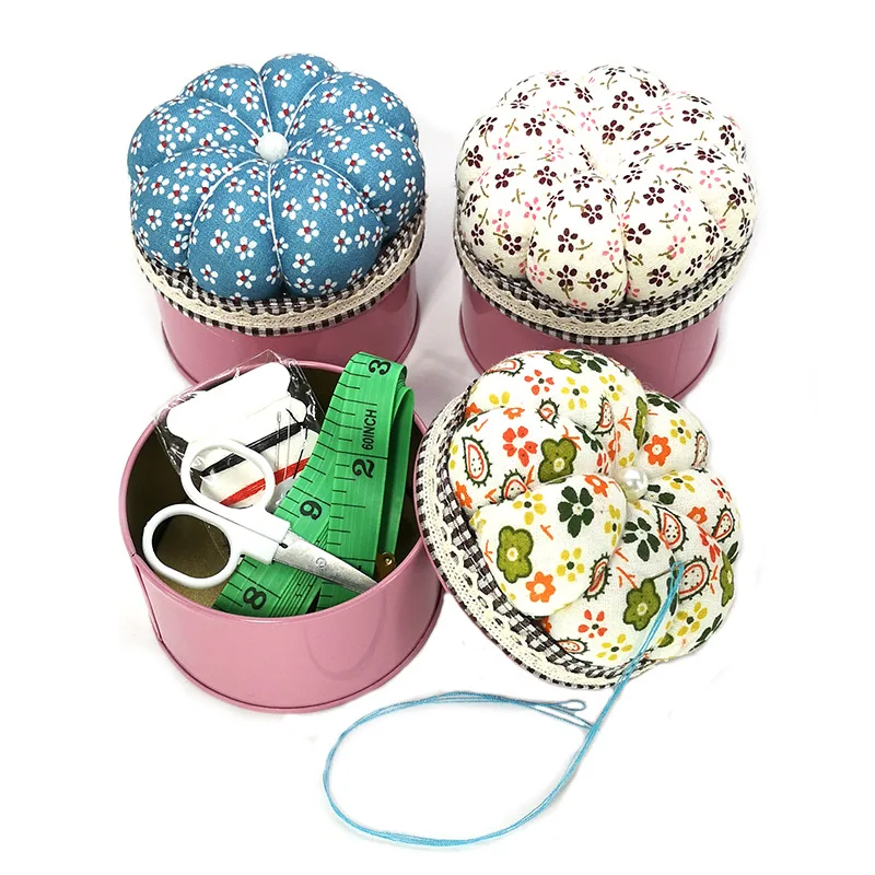 

2pcs Pumpkin Needle Pin Cushion Cross Stitch Sewing Pin Storage box DIY Apparel Sewing Tools