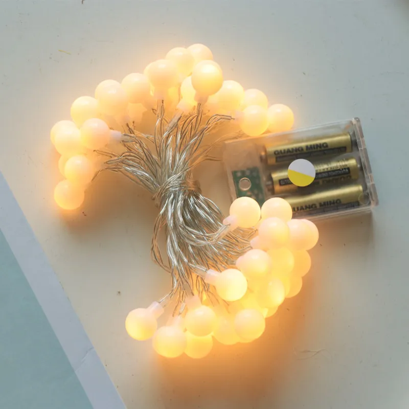 Светодиодный светильник в виде шара на батарейках, сказочный Рождественский светильник для свадебной вечеринки, декоративный светильник для спальни и сада