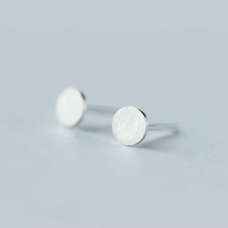 Trusta 925 пробы серебряные ювелирные изделия модные милые миниатюрные 0,5 см X 0,5 см круглые серьги-гвоздики подарок для девочек Дети Леди DS19-Round