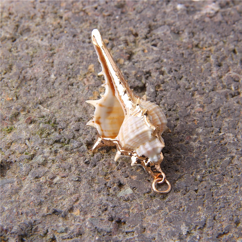 Подвесная подвеска в виде раковины из натуральной спирали 37 42 мм 5 шт. золотое