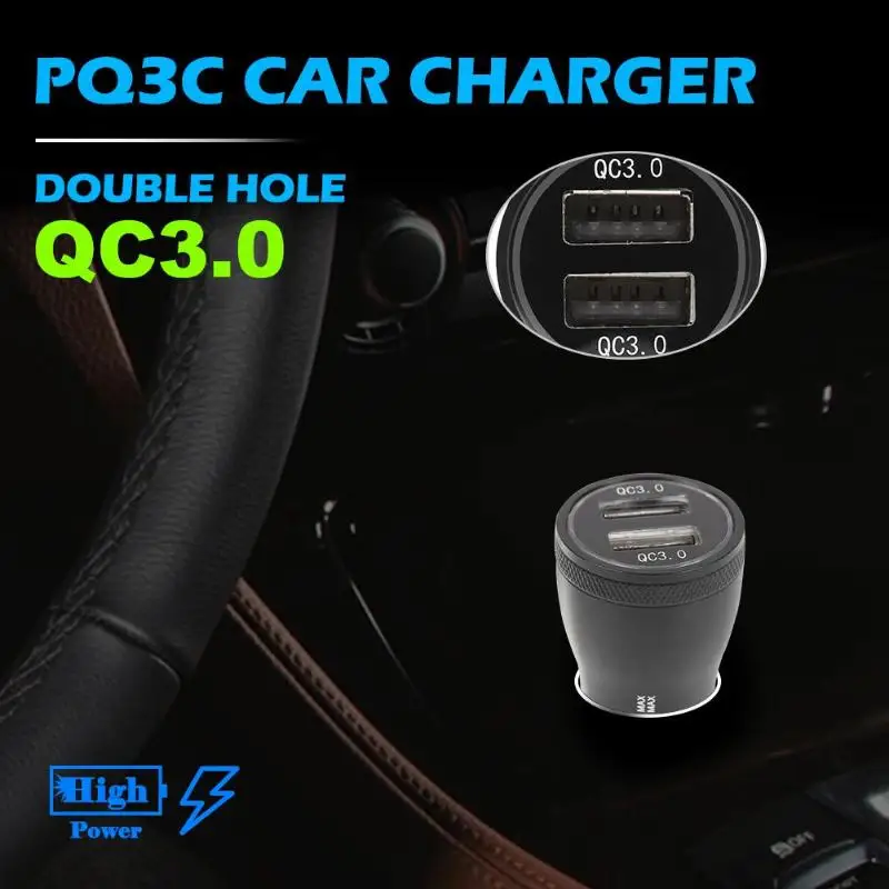 PQ3C 36W Автомобильное зарядное устройство двойной QC 3,0 USB 5A адаптер для быстрой зарядки телефона