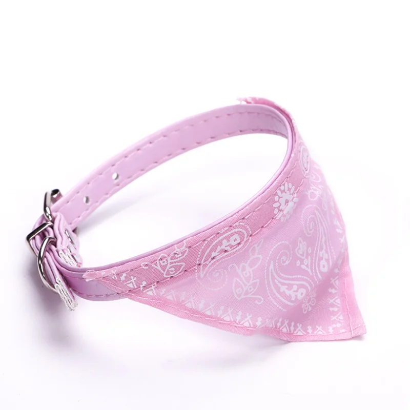 Pet Collars With Print Scarf Cute Adjustable Small Dog Collar Neckerchief Puppy Pet Slobber Towel Cat Accessories