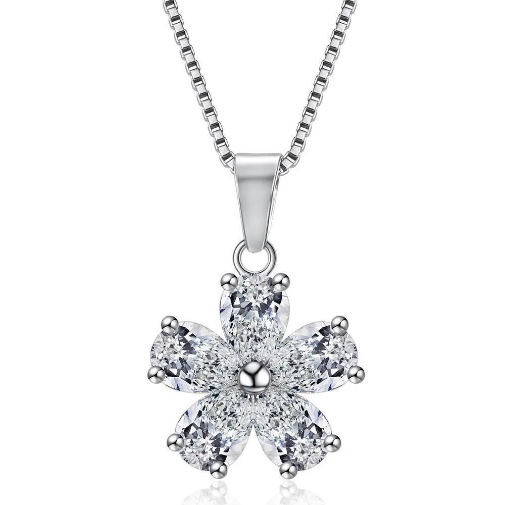 

Женское ожерелье с подвеской в виде цветка, с цирконом