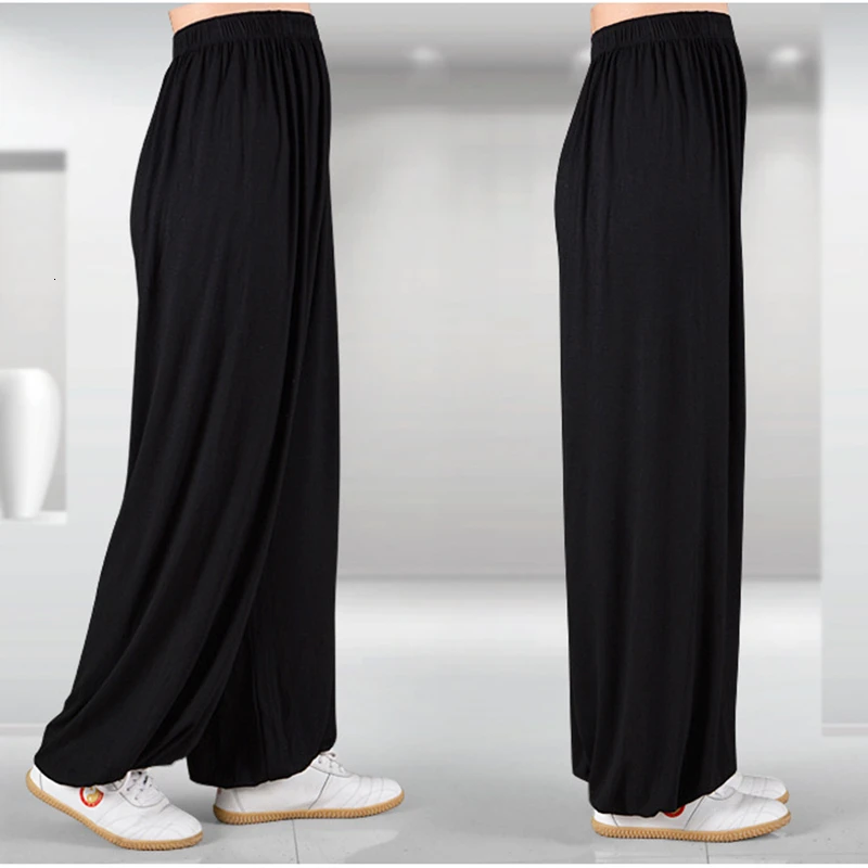 Sport Men Pants Yoga Bloomers Dance Running Male Trousers Tai Chi Jogging Exercise Slacks Elastic Quick Dry L-3XL (9)