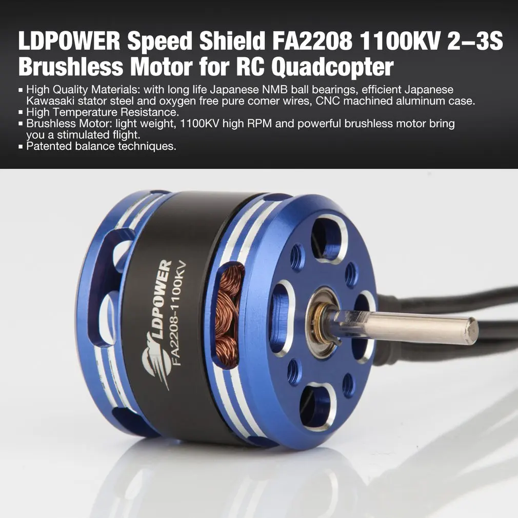 

LDPOWER Speed Shield FA2208 1100KV 2-3S Brushless Motor for Fixed Wing RC Drone FPV Racing Quadcopter Glider Plane Spare Parts