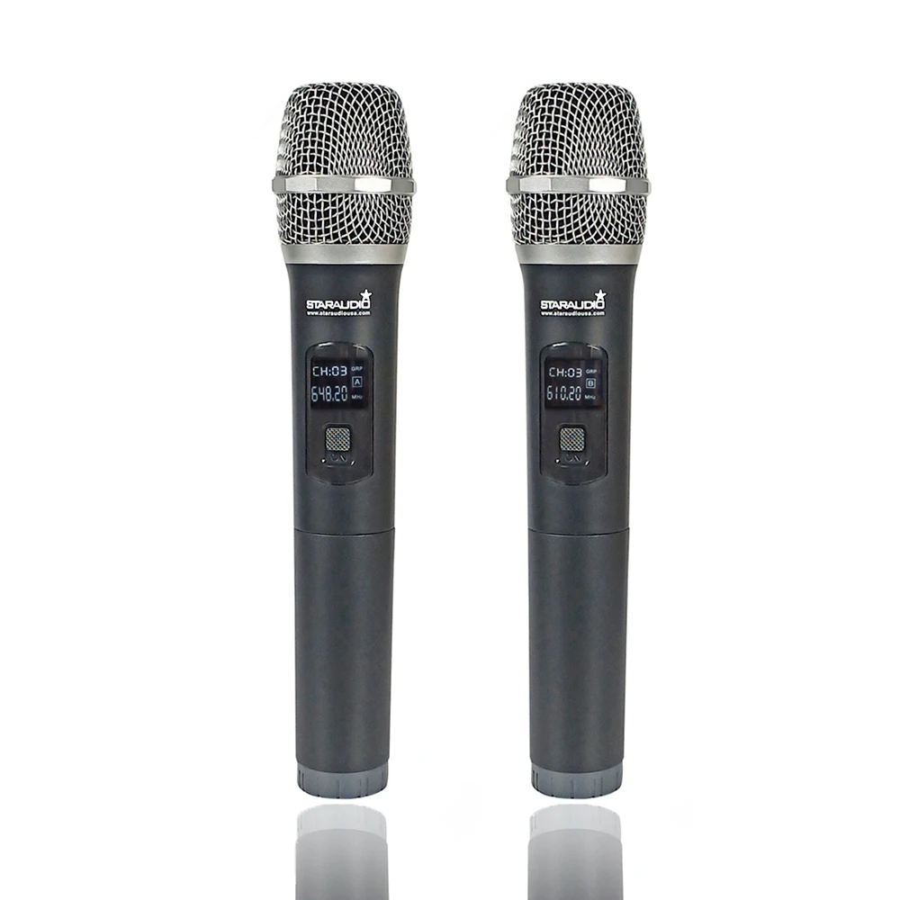 Беспроводная микрофонная система STARAUDIO 2 канальный ручной УВЧ микрофон для сцены