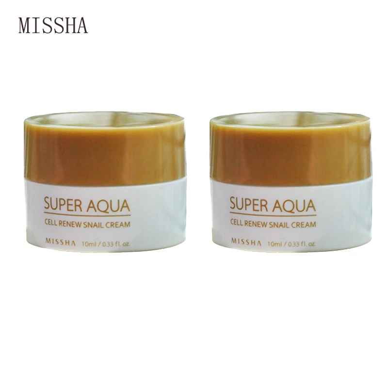MISSHA Super Aqua Cell Renew Snail Cream Sample 10ml Anti-Aging Skin Firming Anti Wrinkle Whitening Face Serum Korea Cosmetics