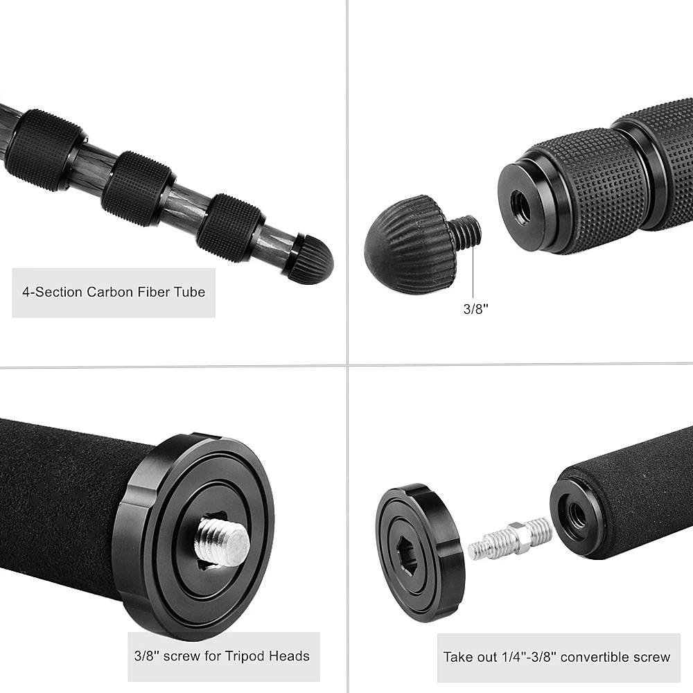 Carbon Fiber Monopod With Folding Base