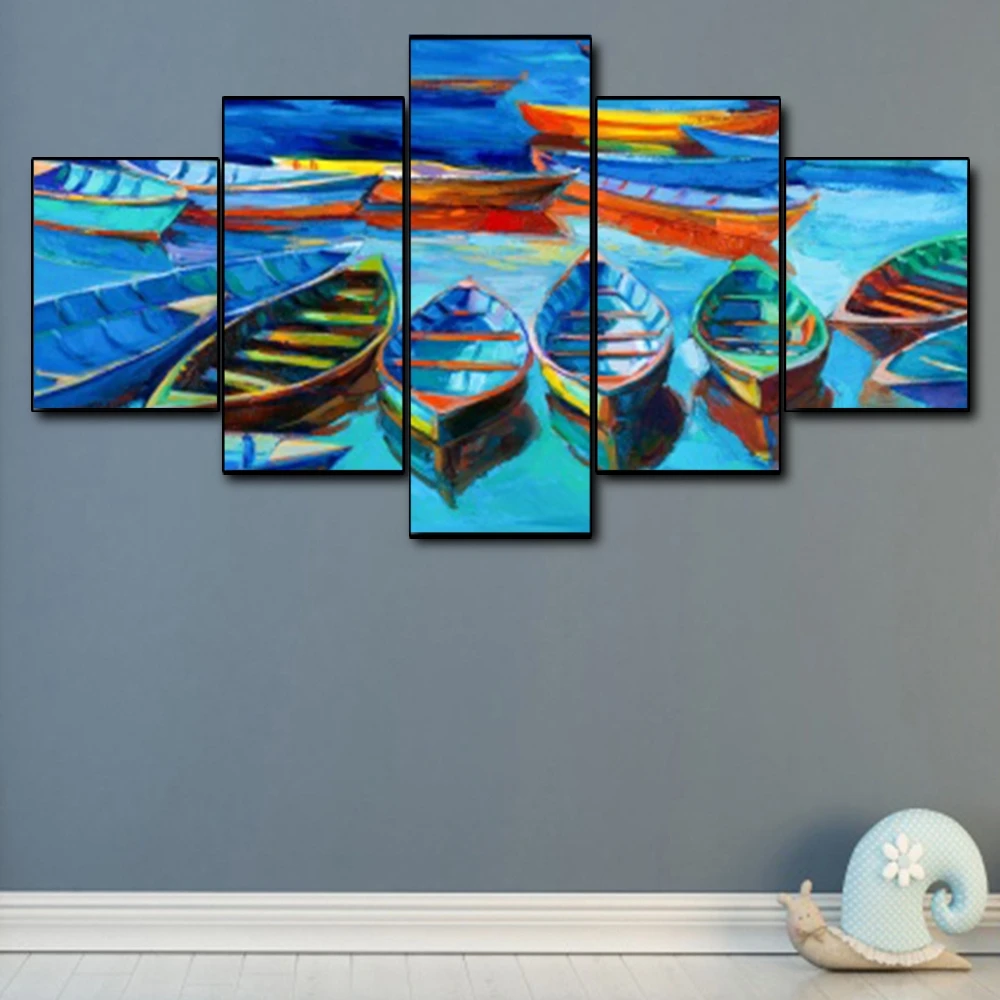 Canvas Art Oil Painting Moored boat Abstract Art Poster Picture Wall Decor Modern Home Decoration For Living room Office Canvas Art Oil Painting Moored boat Abstract Art Poster Picture Wall Decor Modern Home Decoration For Living room Office