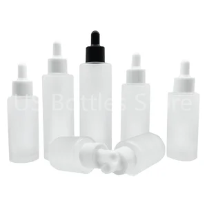 luxury 30ml 20ml 40ml 50ml 60ml 80ml 100ml Frosted clear essential oil serum glass dropper bottle with cosmetic packaging