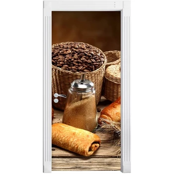 

PVC Waterproof Art Coffee Shop Home Decor Sugar Decal Door 3D Print Table Sticker Self Adhesive Diy Paper for Bedroom Sticker