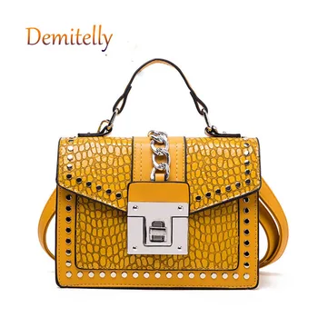 

Fashion Stone Pattern Ladies Handbag Hardware Chain Rivet Single Shoulder Messenger Bag Luxury Ladies Tote Bag Purse Travel Bag