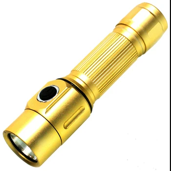 

LED Metal Strong Light Waterproof Flashlight With Hand Strap CREE 3 Gear Lighting Mode 18650 Lithium Battery Emergency Lighting