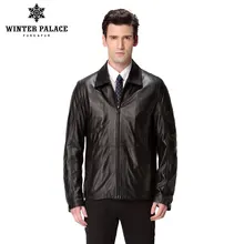 Горячий источник кожаная куртка мужчины, Натуральная кожа, Мандарин воротник, Овчины, Человек пальто, Мужская куртка, Monclair куртка мужчины, Бренд одежды
