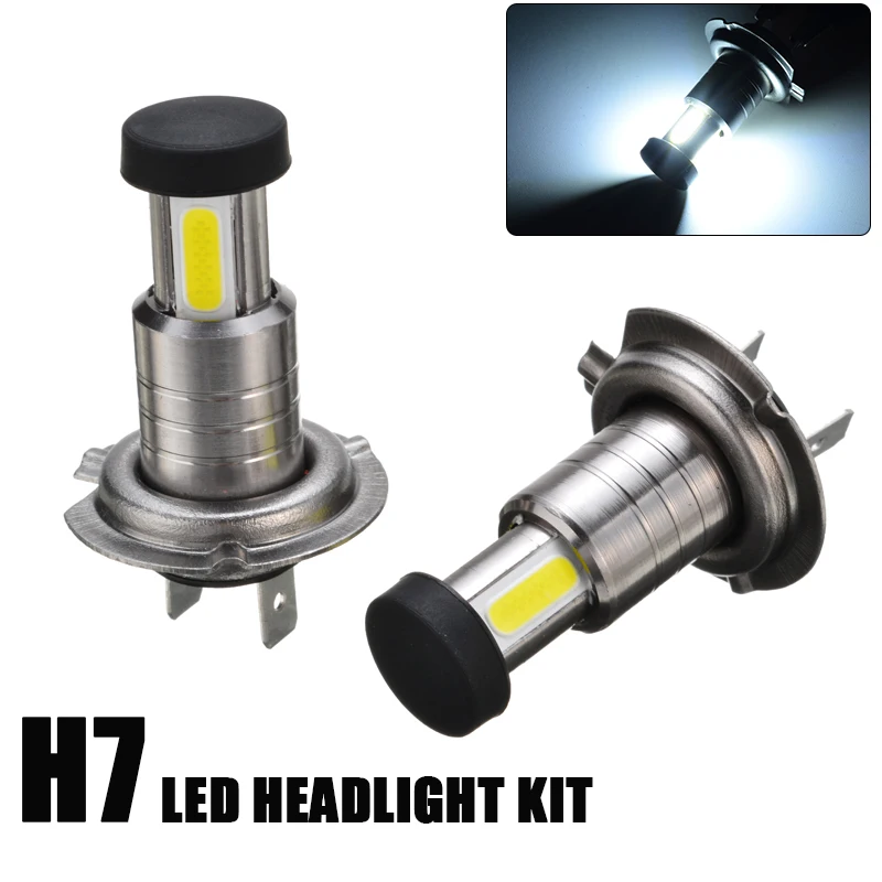 

Mayitr 2pcs 360 Degree H7 LED White Headlight Car Bulbs 110W 26000LM 6000K Hi/Lo Beam Brigh Fog Lamp