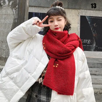 

Hot 2019 Winter Scarves Female Students Long Thick Warm Temperament Wool Scarf Strawberry Cherry Fruit Pattern Small Fresh Scarf