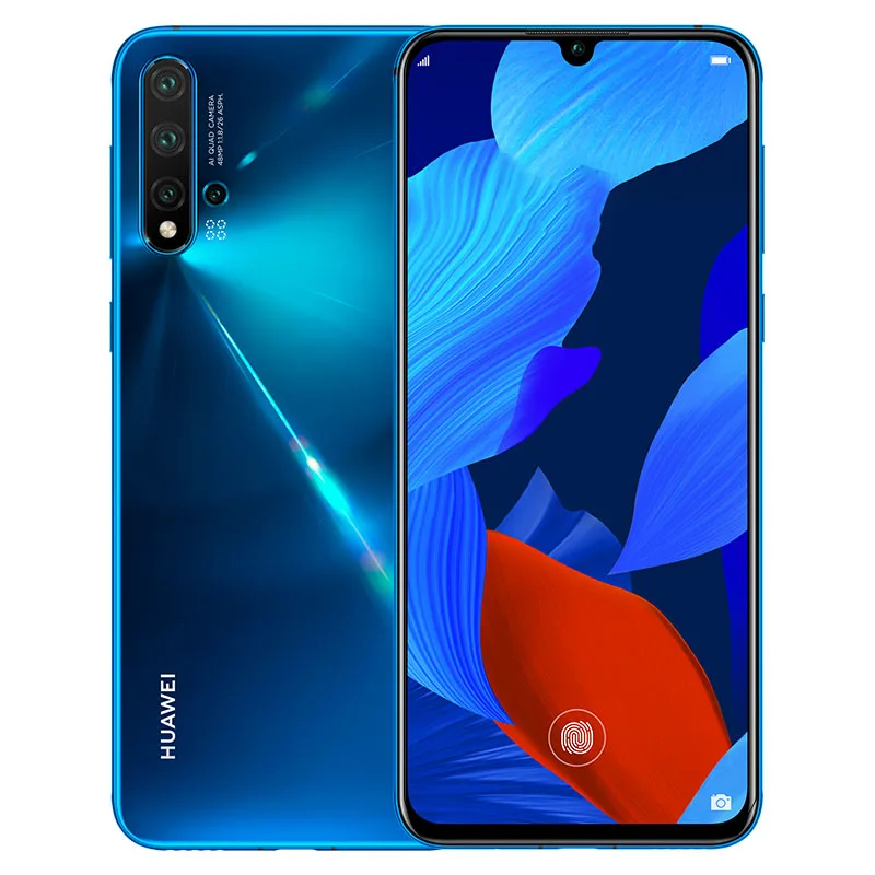 Мобильный телефон HuaWei Nova 5 Pro, 6,39 дюймов, OLED, 8 ГБ, 128 ГБ, четыре ядра, встроенный экран, отпечаток пальца, Android 9,0, SuperCharge, GPU Turbo - Цвет: Blue