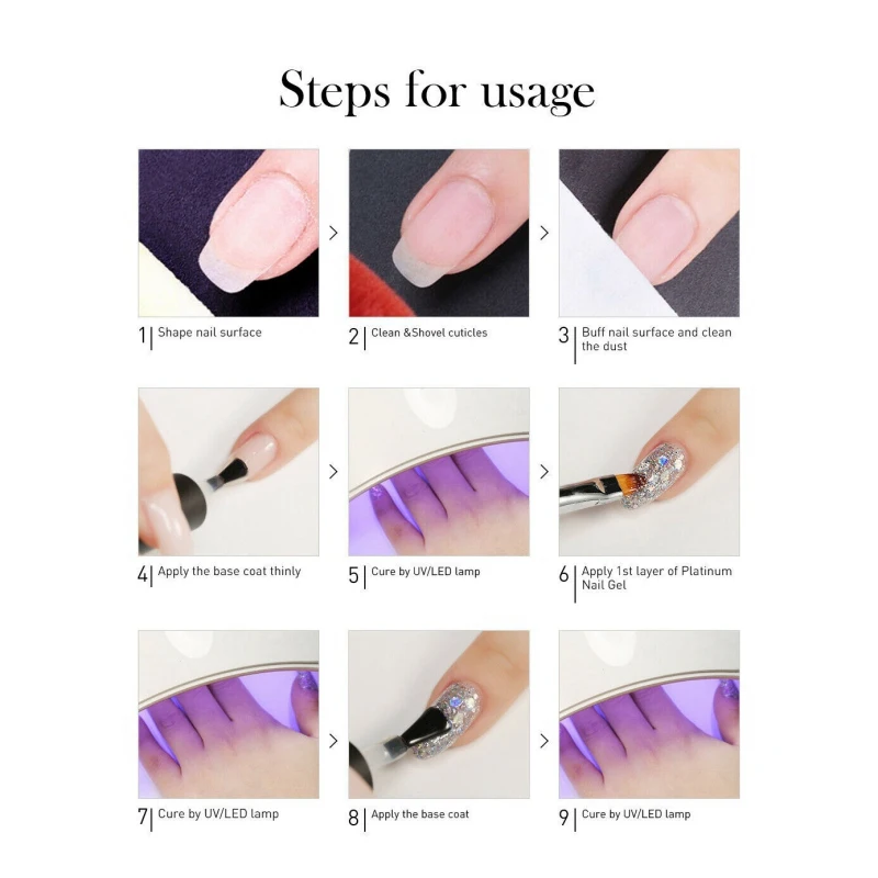 Nail Art Soak Off UV светодиодный гель лак с блеском для ногтей гель-блеск косметический инструмент для ногтей Пудра для ногтей модный бриллиантовый Гель-лак с блестками