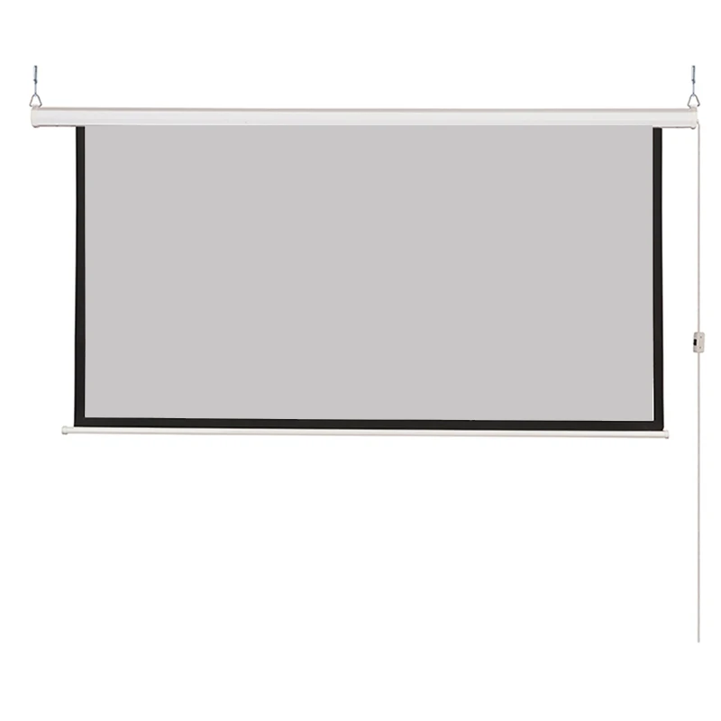 Thinyou 100inch 16:9 Electric Motorized Projector Screen Matte Gray Fabric Fiber Glass with Remote for Home Theater Movie Office