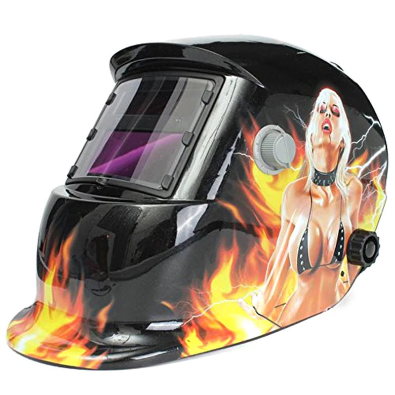 

HOT-Welding Mask Hood Welding Helmet Solar Automatic(Solar Power for Recharge) Face Protection (Sexy Beauty)