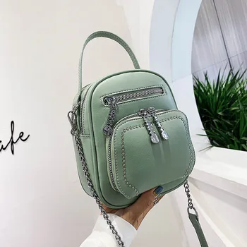 

PU Female Bag Metal Chain Handbags 2020 New Personality Fashion Shoulder Bags Trend Small Bag Cute Crossbody Bags for Women