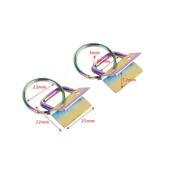 

4Pcs 4Pcs Key Fob Hardware 25mm Rainbow Color Vacuum Plating keychain Split Ring For Wrist Wristlets Cotton Tail Clip Webbing