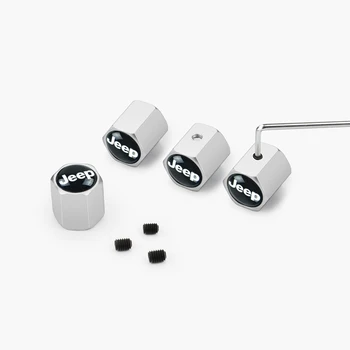 

Car Styling Anti-theft Stainless Wheel Tire Valve Stems Caps for JEEP Grand Cherokee Commander Renegade Wrangler Compass Patriot