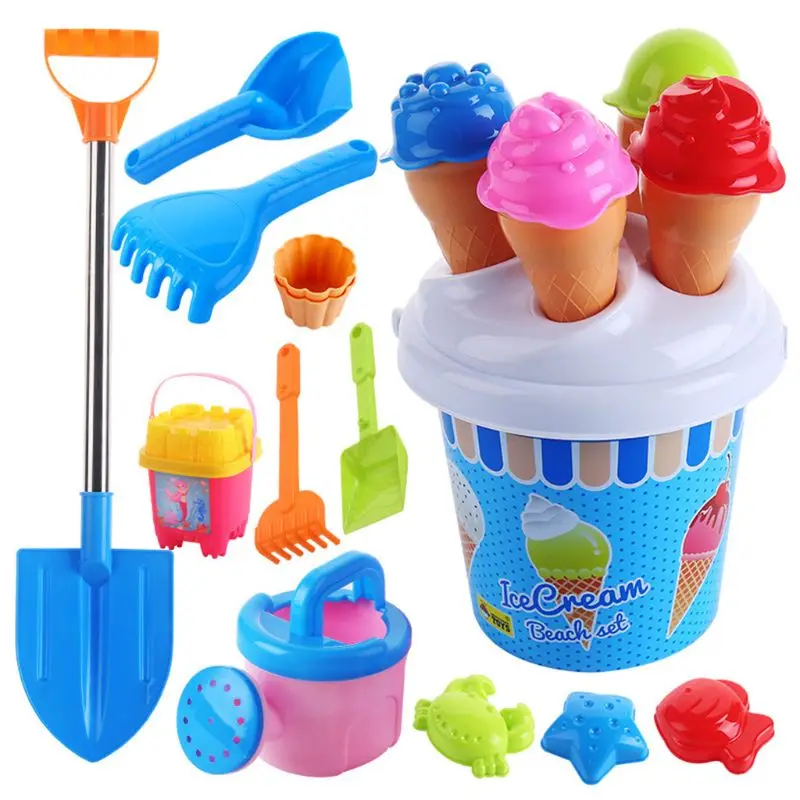 

Beach Toys Set Ice Cream and Cake Series sand Mould Set，13 Piece toys Set