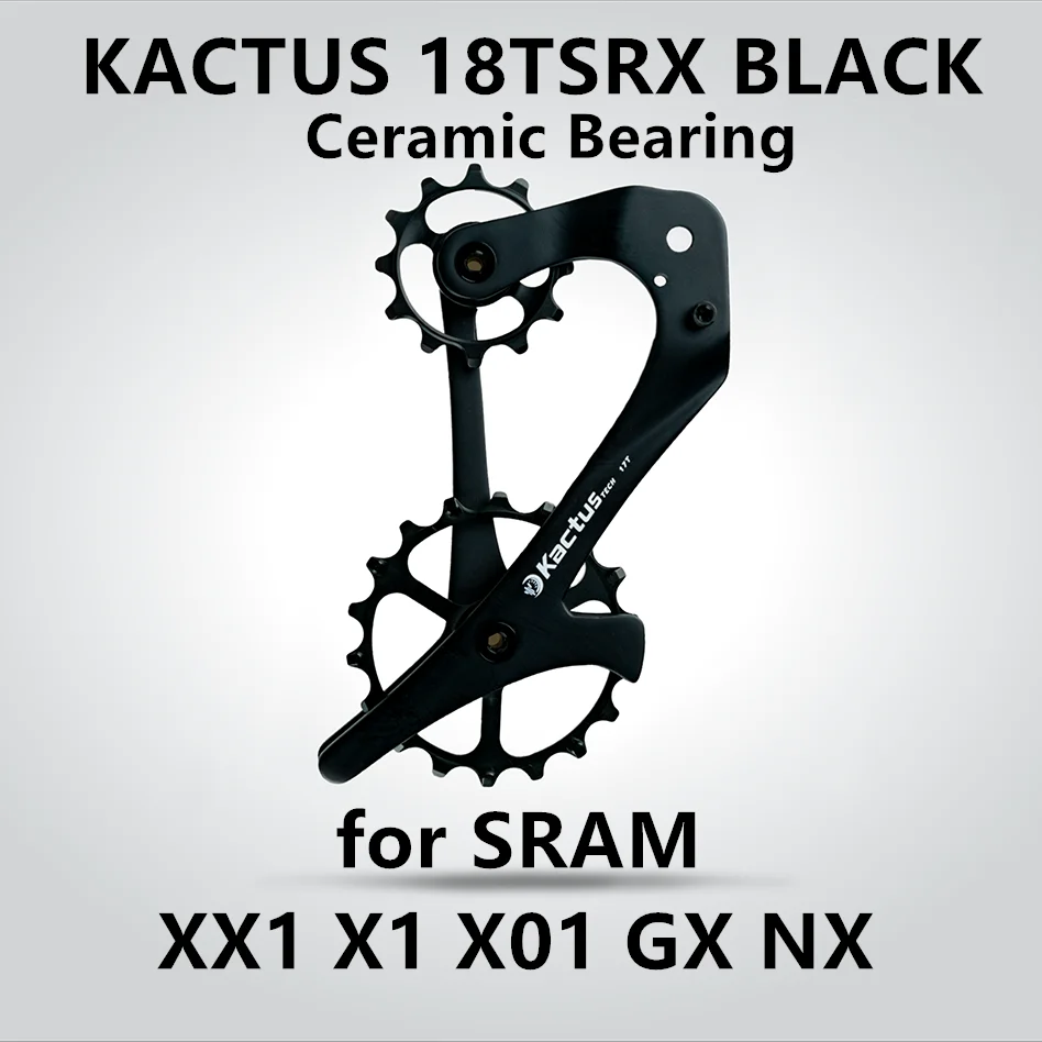BK Ceramic Bearing KUCTUS 18TSRX велосипедный задний переключатель углеродное волокно 12/18 т керамический подшипник Jockey колеса Набор велосипед шкив Колесная для SRAM X1 XX1 GX NX - Цвет: BK Ceramic Bearing