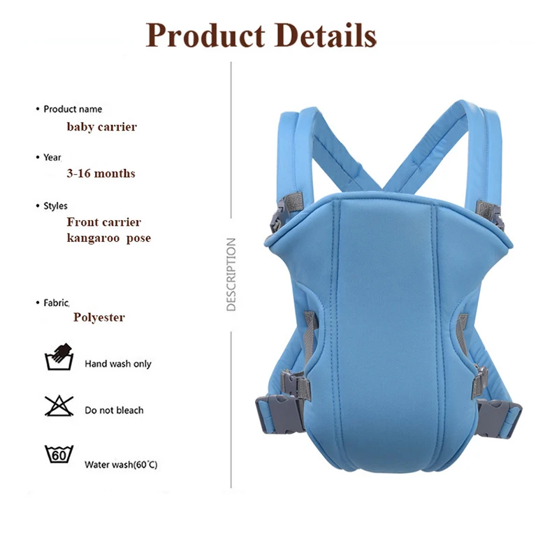 MissAbigale Ergonomic Baby Kangaroo Carrier Infant Baby Hipseat Carrier Carrying for Children Baby Wrap Sling for Newborns