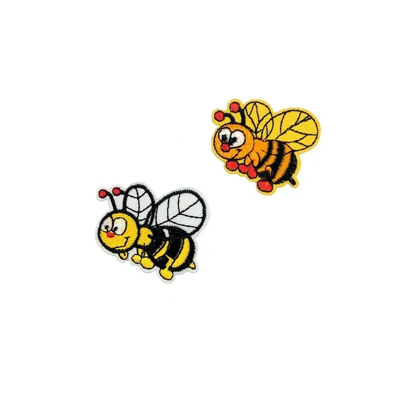 

100 шт./лот нашивка с вышивкой мультяшная Золотая Пчела Животное украшение детской одежды Швейные аксессуары рукоделие аппликация