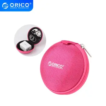 

ORICO Earphone Accessories Headphone Mini Round Bags for Ear Pads USB Cable Charger SD TF Card Portable Storage Case Bag PBD8-RD