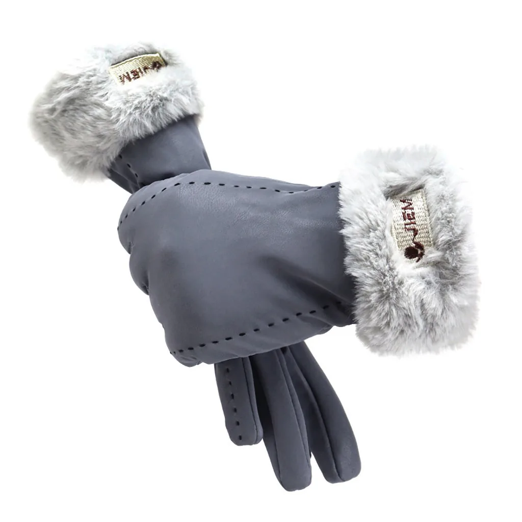 Новые женские зимние водонепроницаемые Нескользящие эластичные манжеты теплые перчатки с мягкой подкладкой женские зимние плюшевые декоративные водонепроницаемые новые#40