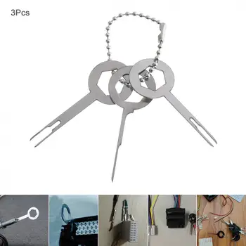 

3PCS Universal Durable Stainless Steel Cars Harness Wiring Crimp Connector Plug Terminal Removal Tool Kit Accessories