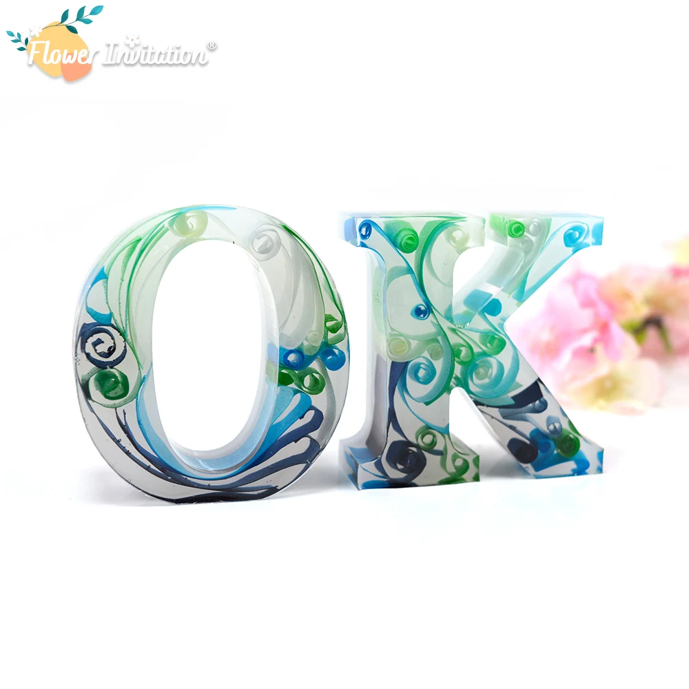 DM021 LOVE HOME LIVE 26 букв DIY силиконовый брелок форма УФ смола Алфавит А З эпоксидная для