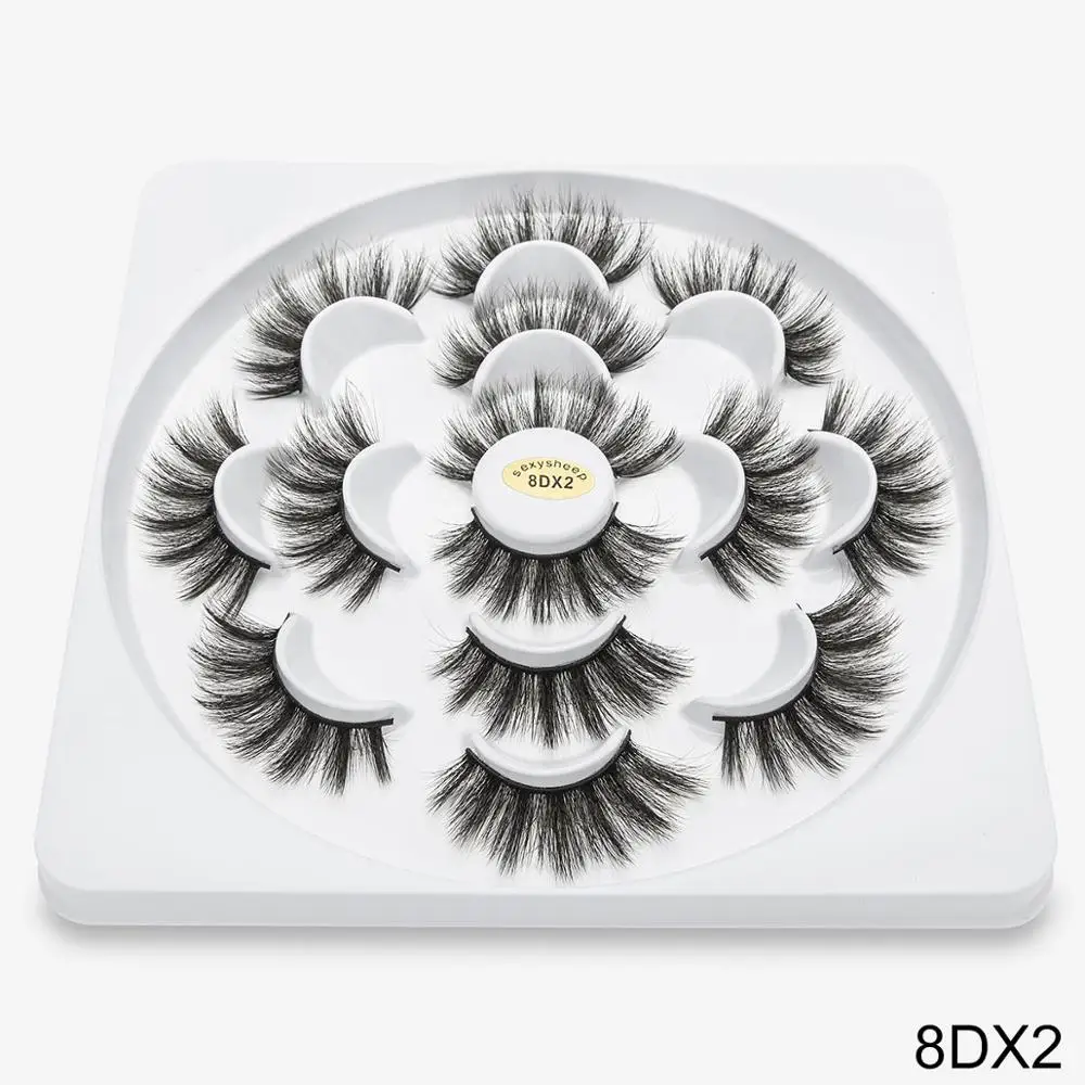 8DX2 SEXYSHEEP 7 пар 8D норковые ресницы натуральные длинные накладные ресницы объем Накладные ресницы макияж расширение ресницы «maquiagem» - Цвет: 8DX2