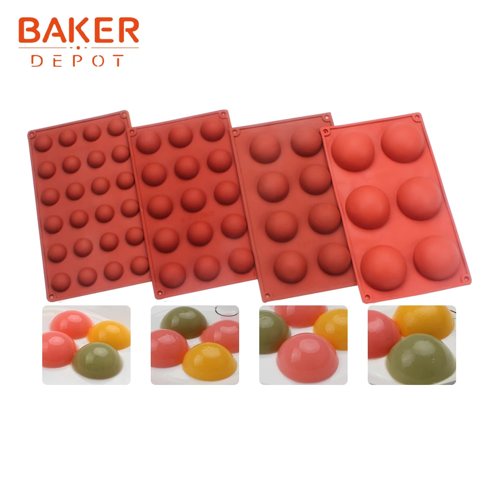 BAKER DEPOT купольные формы для шоколада силиконовые формы для торта кондитерские выпечки 4 шт круглый торт украшения DIY Конфеты Печенье Хлеб желе