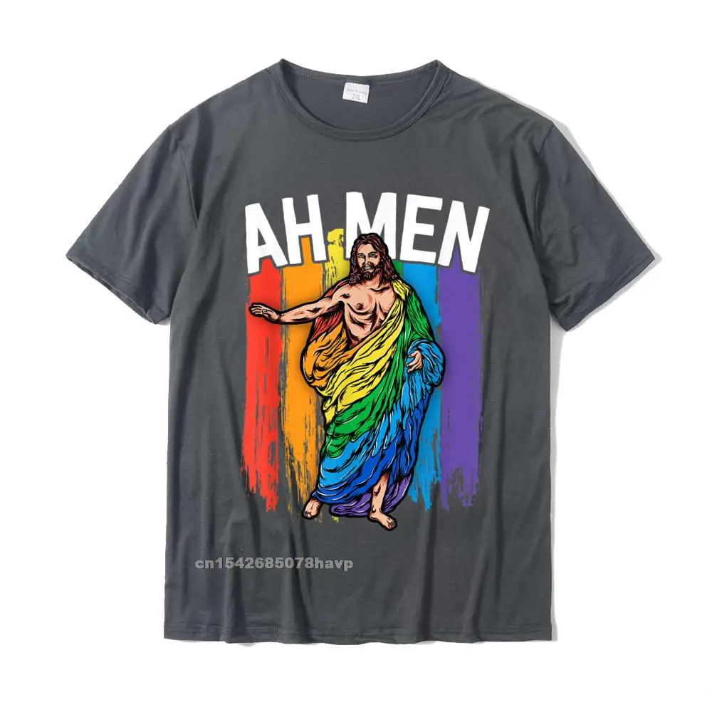 Summer Casual Fall 100% Cotton Crew Neck Adult Tees Custom Tops Tees Prevailing Short Sleeve T-Shirt Drop Shipping Ah Men Gay Jesus Shirt Funny LGBTQ Shirts Gifts Rainbow T-Shirt__1970. carbon