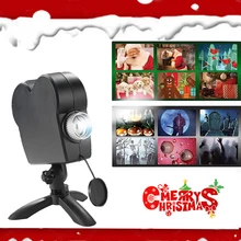 Оконный дисплей лазерный DJ сценический светильник рождественские прожекторы проектор Wonderland 12 фильмов проектор лампа Хэллоуин вечерние светильники