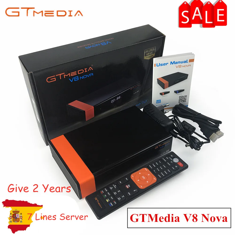 

Gtmedia V8 NOVA from Freesat V8 Super TV Receiver Receptor Support built-in WIFI H.265 DVB-S2 cline cccam Box Spain tv decoder