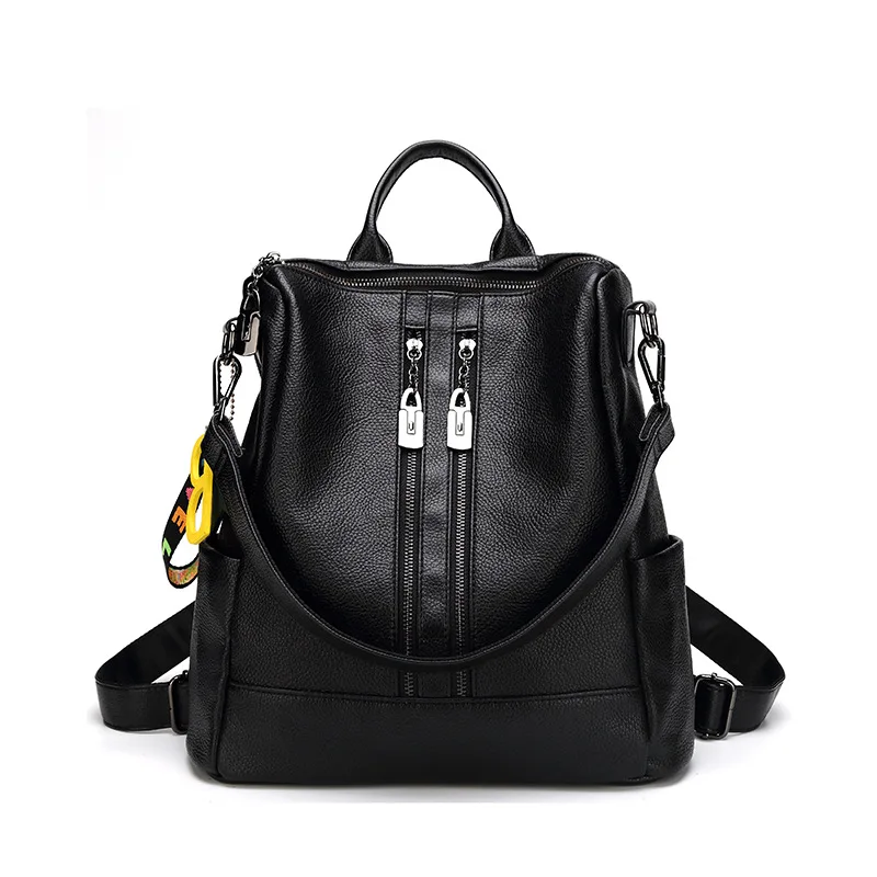 

Backpack Women's 2019 New Style Korean-style Fashion Versatile Large-Volume Leather Backpackage Casual Soft Leather WOMEN'S Back