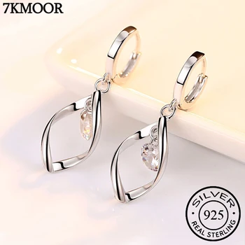 

Fashion 925 Stamp Silver Dazzling CZ Crystal Circle Round Stud Earrings for Women Elegance Silver Jewelry Mother's Day Gift KM55